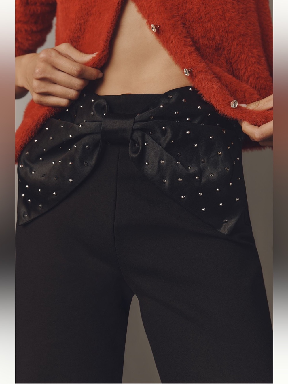 The Colette Crop Bow-Waist Sparkle Pants by Maeve - Size 28 - BNWT